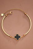 Pulsera Cadena Acero Inoxidable 18K Oro – Trébol, 7" + Extensor 2"
