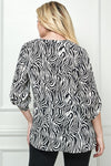 Blusa de Tallas Grandes con Estampado Abstracto de Cebra