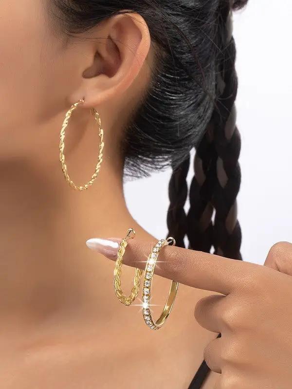 Juego de 3 Aros Arracadas de Aretes: Elegancia y Estilo by Yanet Collection