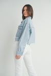 Chaqueta Cargo de Moda Urbana Denim Mezclilla
