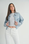 Chaqueta Cargo de Moda Urbana Denim Mezclilla