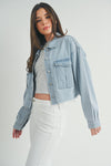 Chaqueta Cargo de Moda Urbana Denim Mezclilla