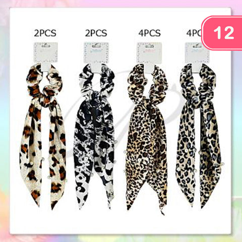 Scrunchies animal print individual con colgantes