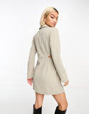 Vestido Gris Tipo Blazer