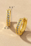 Pendientes de Aro Huggie de Latón con Diamantes de Imitación Impermeables: Elegancia Brillante