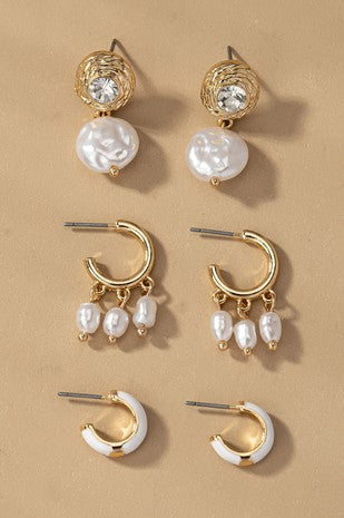 Conjunto de pendientes de aro trío