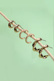 Pendientes de aro con perlas trenzadas Trio Huggie
