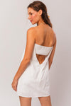 Vestido corto blanco strapless