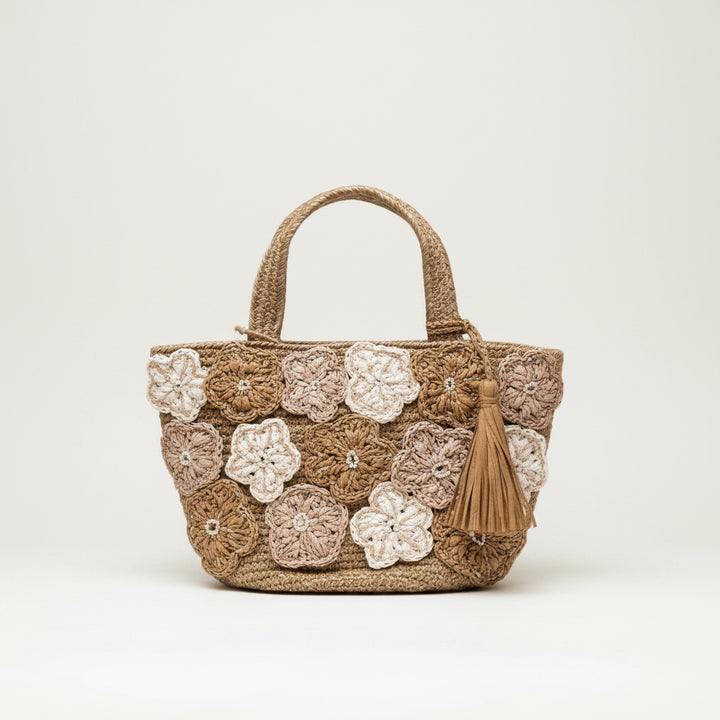 Bolsa Con flores tejidas
