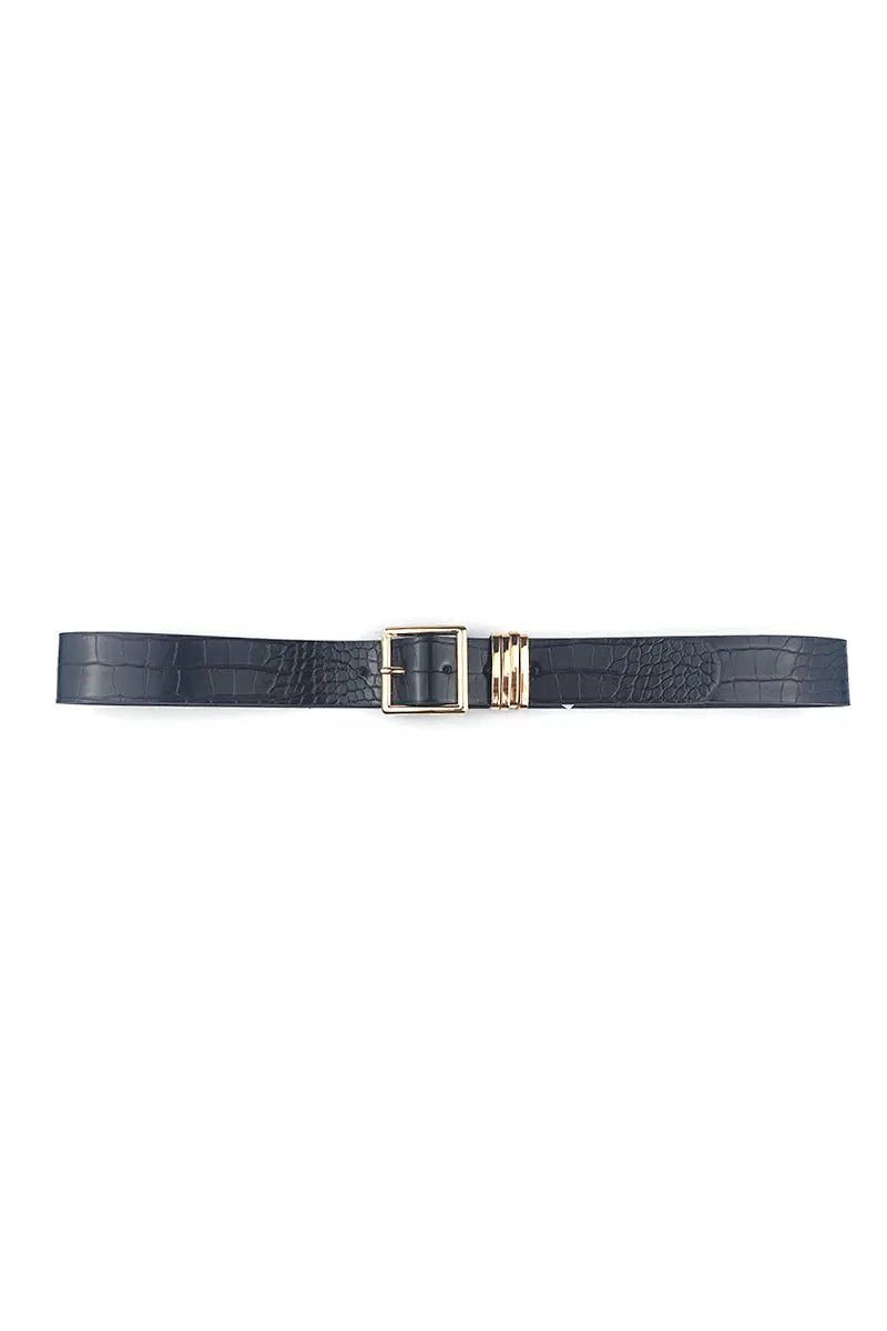 Cinturón de Hebilla Rectangular Estampado Animal de Moda - 1.5 Pulgadas by Yanet Collective