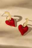 Aretes de Aros Huggie con Forma de Corazón G Esmaltado