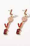 Pendientes LOVE Multicolor con Baño de Oro