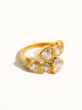 18k Gold Non-tarnish Rhinestone Heart Ring