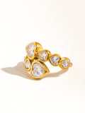 18k Gold Non-tarnish Rhinestone Heart Ring