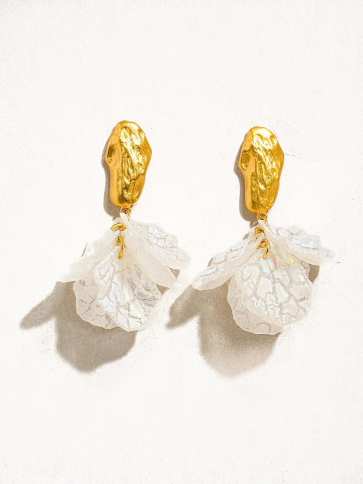 Aretes Colgantes Florales Boho en Chapa de Oro 18K by Yanet Collective