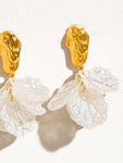 Aretes Colgantes Florales Boho en Chapa de Oro 18K