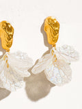 Aretes Colgantes Florales Boho en Chapa de Oro 18K
