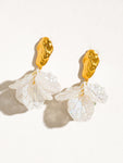 Aretes Colgantes Florales Boho en Chapa de Oro 18K