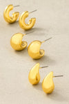 Pendientes de aro Trio Puffy Huggie