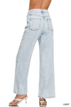 Pantalones Jeans de Mezclilla Talle Alto con Pierna Ancha Recta