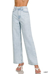 Pantalones Jeans de Mezclilla Talle Alto con Pierna Ancha Recta