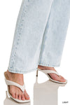 Pantalones Jeans de Mezclilla Talle Alto con Pierna Ancha Recta