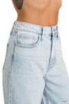 Pantalones Jeans de Mezclilla Talle Alto con Pierna Ancha Recta
