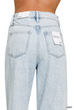 Pantalones Jeans de Mezclilla Talle Alto con Pierna Ancha Recta
