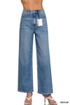 Pantalones de Mezclilla Talle Alto con Pierna Ancha Recta
