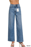 Pantalones de Mezclilla Talle Alto con Pierna Ancha Recta