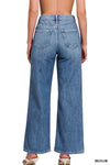 Pantalones de Mezclilla Talle Alto con Pierna Ancha Recta