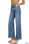 Pantalones de Mezclilla Talle Alto con Pierna Ancha Recta