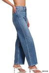 Pantalones de Mezclilla Talle Alto con Pierna Ancha Recta