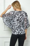 Blusa Estampada Floral con Manga Murciélago 3/4