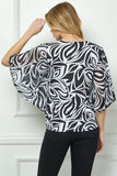 Blusa Estampada Floral con Manga Murciélago 3/4
