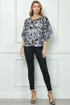 Blusa Estampada Floral con Manga Murciélago 3/4