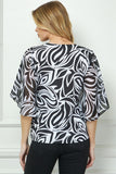 Blusa Estampada Floral con Manga Murciélago 3/4