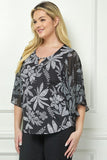 Blusa de Manga Murciélago con Estampado Floral Tallas Grandes