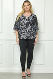 Blusa de Manga Murciélago con Estampado Floral Tallas Grandes