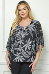 Blusa de Manga Murciélago con Estampado Floral Tallas Grandes