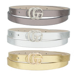 Cinturón Skinny Trio con Hebilla Metálica para Mujer - Estilo y Elegancia en Negro