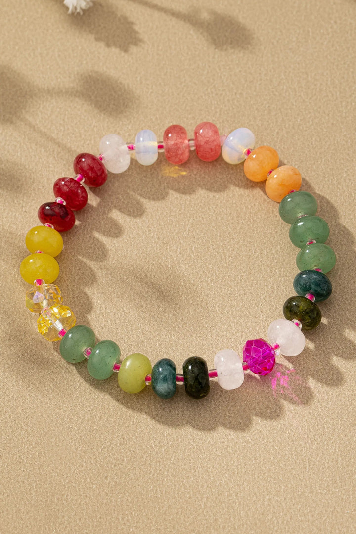 Pulsera Elástica de piedra de Ágata Natural Colorida by Yanet Collective