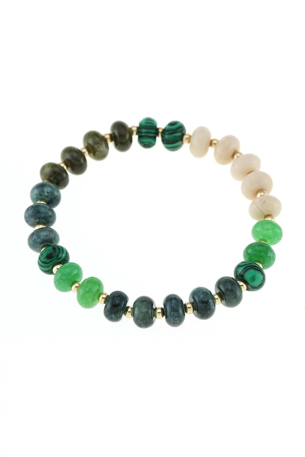 Pulsera Elástica de piedra de Ágata Natural Colorida by Yanet Collective