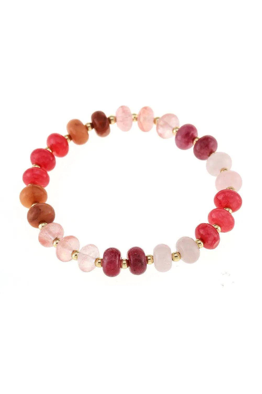 Pulsera Elástica de piedra de Ágata Natural Colorida by Yanet Collective