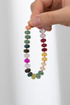 Pulsera Elástica de piedra de Ágata Natural Colorida