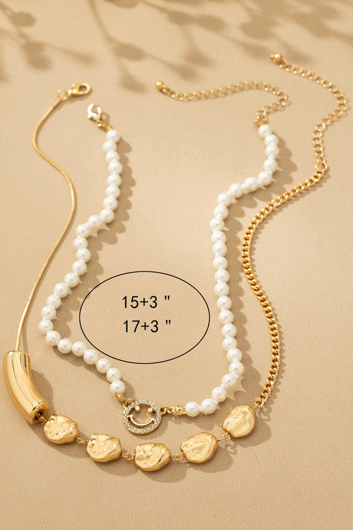Conjunto de Collar de Perlas y Cuentas: Elegancia Artesanal para Mujer