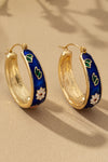 Pendientes de Aro con Flores de Cloisonné: Elegancia Floral Exquisita