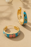 Pendientes de Aro con Flores de Cloisonné: Elegancia Floral Exquisita