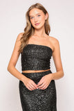 Top Strapless Glam de Lentejuelas para Fiestas