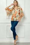 Blusa Campesina Estampada Transparente Missy: Elegancia Bohemia